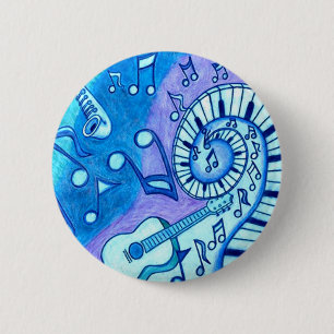 Badge Rond 5 Cm Bleus