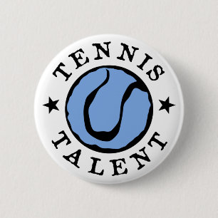 Badge Rond 5 Cm Bleus de talent de tennis
