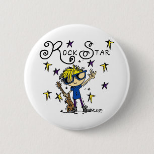 Badge Rond 5 Cm Blond Boy Rock Star