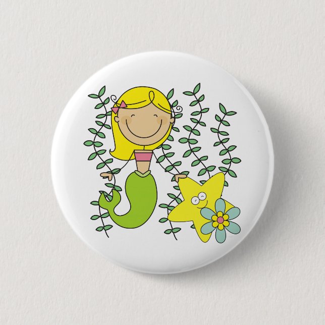 Badge Rond 5 Cm Blond Mermaid (Devant)