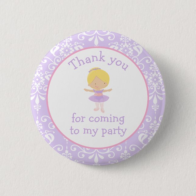 Badge Rond 5 Cm Blonde Ballerina fête d'anniversaire (Devant)