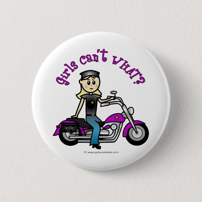 Badge Rond 5 Cm Blonde Biker (Devant)