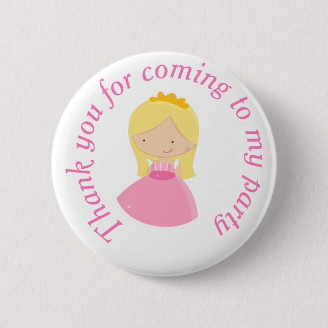 Badge Rond 5 Cm Blonde Cute Princess et Dragon Anniversaire (Devant)