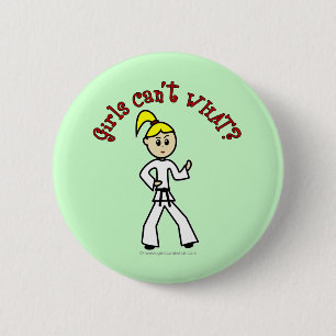 Badge Rond 5 Cm Blonde Karate Girl