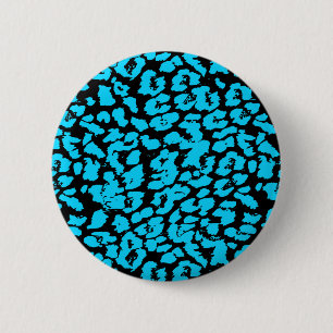 Badge Rond 5 Cm Blue Animal Spots Abstract