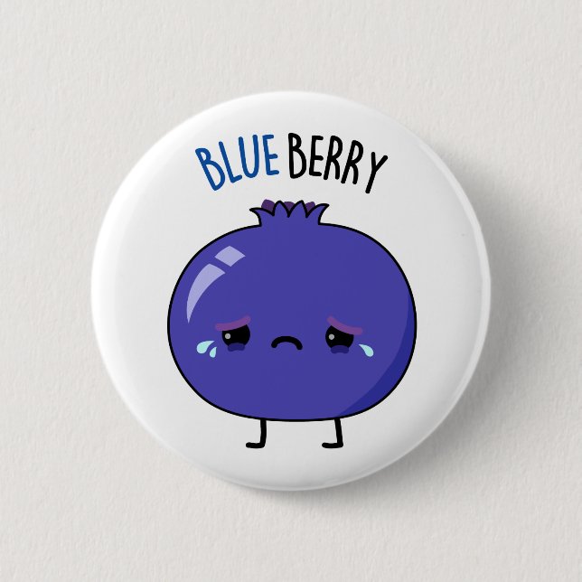 Badge Rond 5 Cm Blue Berry Funny Blueberry Pun (Devant)
