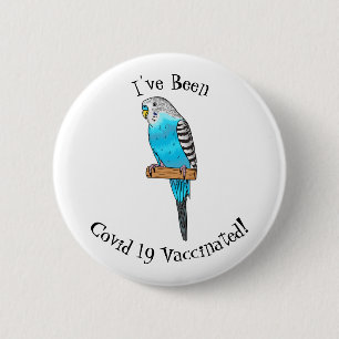Badge Rond 5 Cm Blue budgerigar bird cartoon illustration