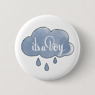 Badge Rond 5 Cm Blue C’est un garçon Calligraphie C’est un garçon 