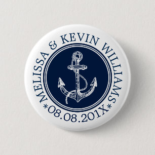 Badge Rond 5 Cm Blue Circle blanc