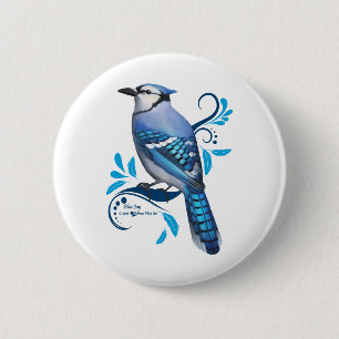 Badge Rond 5 Cm Blue Jay
