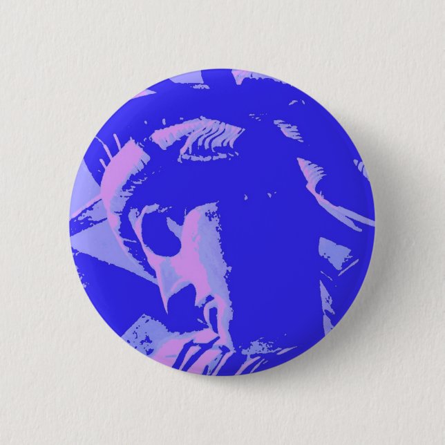 Badge Rond 5 Cm Blue Lady Liberty (Devant)