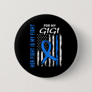 Badge Rond 5 Cm Blue Son combat est ma lutte contre le diabète