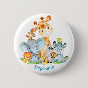Badge Rond 5 Cm Blue Watercolor Cute