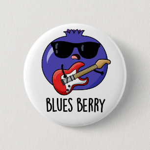 Badge Rond 5 Cm Blues Berry Funky Fruit Pun