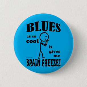 Badge Rond 5 Cm Blues, gel du cerveau