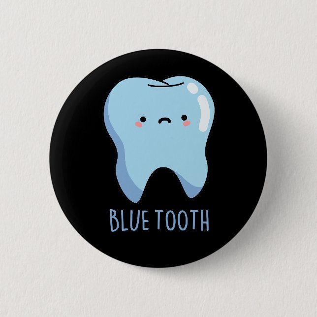 Badge Rond 5 Cm Bluetooth Funny Technique Blue Tooth Pun Dark BG (Devant)