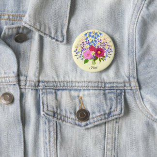 Badge Rond 5 Cm Blumenstrauss Yellow Button