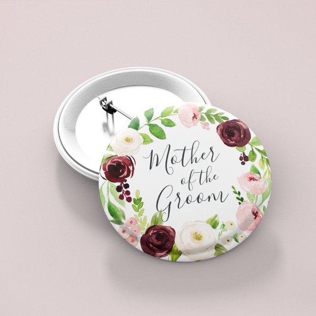 Badge Rond 5 Cm Blush Romance Mère de la chambre (Créateur téléchargé)