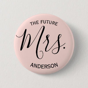 Badge Rond 5 Cm Blush rose Mme Maridal Party