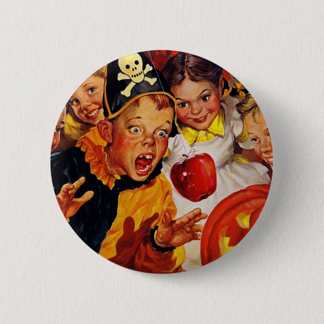 Badge Rond 5 Cm Bobine vintage à la pomme (Devant)