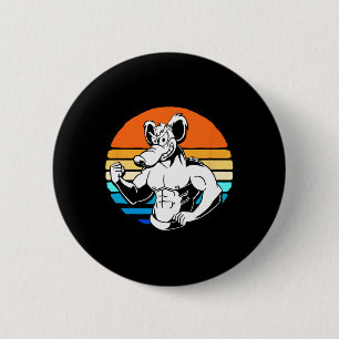 Badge Rond 5 Cm Bodybuilding Gym Lover Retro Gym Rat