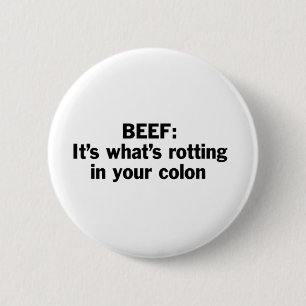 Badge Rond 5 Cm Boeuf se décomposant dans vos deux points