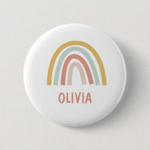 Badge Rond 5 Cm Boho Kids Rainbow Personnalisé