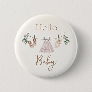 Badge Rond 5 Cm Boho rose Fille Vêtements bébé