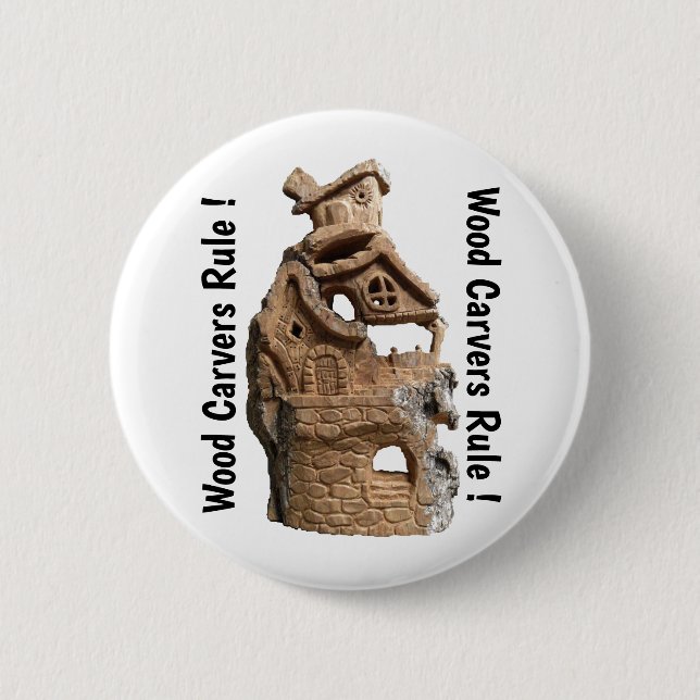 Badge Rond 5 Cm Bois Carvers Règle Bouton design photo élégant (Devant)