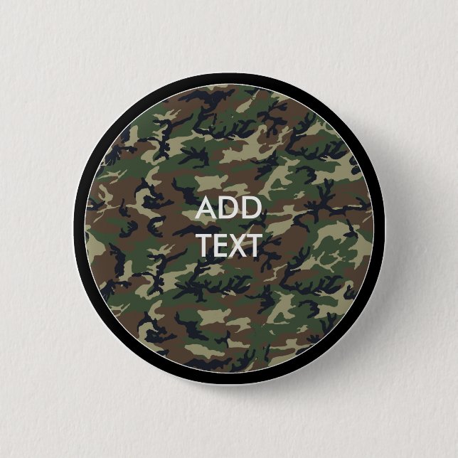 Badge Rond 5 Cm Bois de Camouflage (Devant)