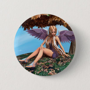 Badge Rond 5 Cm Bois de rêve d'ange d'automne Art Fantastique
