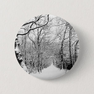 Badge Rond 5 Cm Bois d'hiver froid