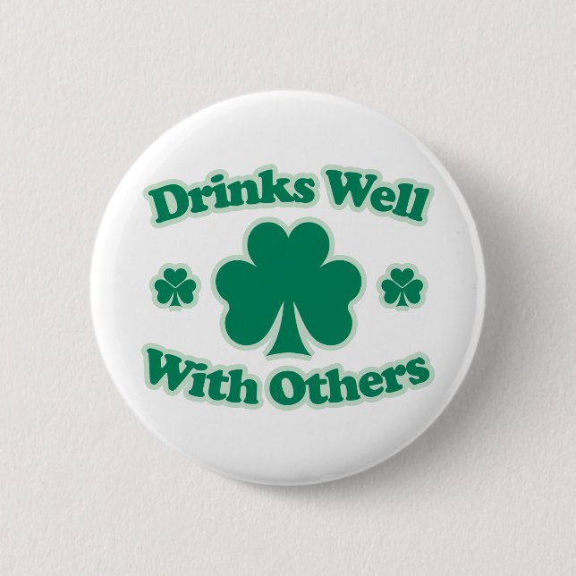 Badge Rond 5 Cm Boissons bien avec d'autres (Devant)