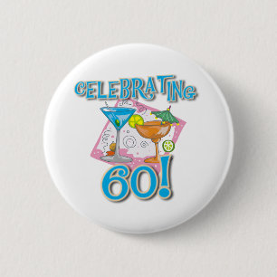 Badge Rond 5 Cm Boissons tropicales célébrant 60