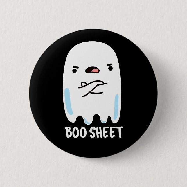 Badge Rond 5 Cm Boite Fiche Funny Halloween Ghost Pun Dark BG (Devant)