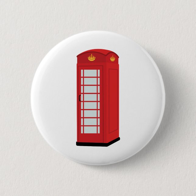 Badge Rond 5 Cm Boîte téléphonique rouge (Devant)