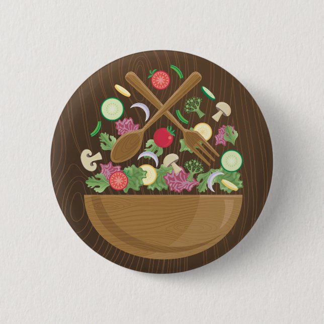 Badge Rond 5 Cm Bol végétal rétro (Devant)