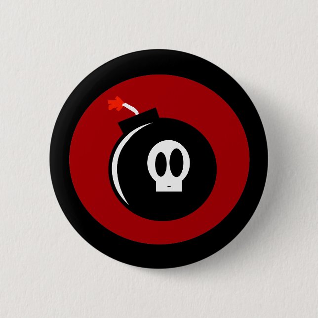Badge Rond 5 Cm Bombe de crâne (Devant)