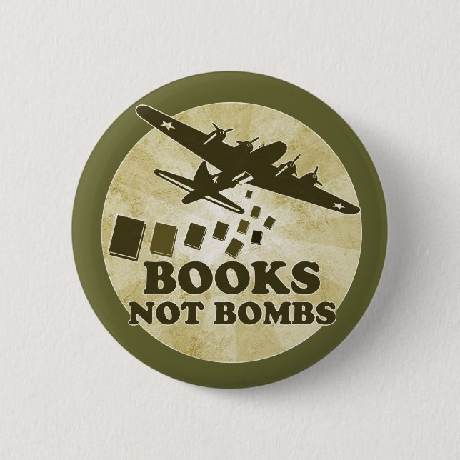 Badge Rond 5 Cm Bombes de livres pas (Devant)