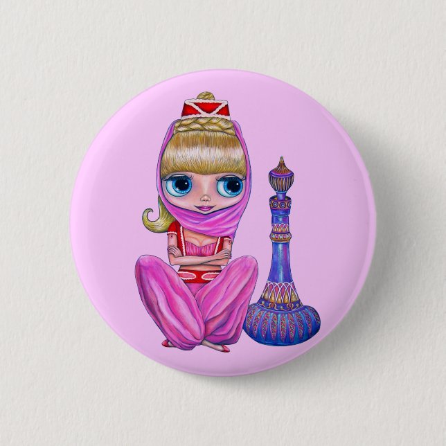 Badge Rond 5 Cm Bon bouton de génie (Devant)
