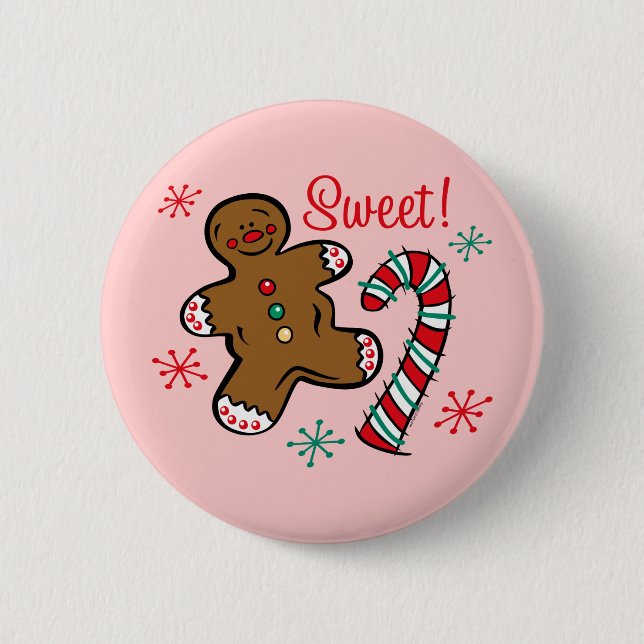 Badge Rond 5 Cm Bonbon à Noël (Devant)