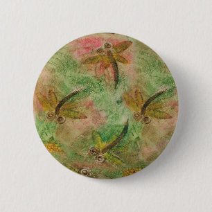 Badge Rond 5 Cm Bonbon en coton dragonfly