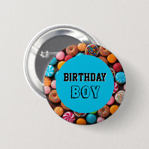 Badge Rond 5 Cm Bonbons colorés et Cupcake