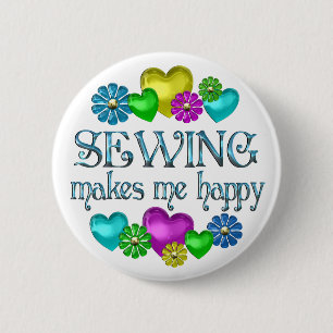 Badge Rond 5 Cm Bonheur de couture
