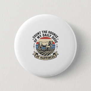 Badge Rond 5 Cm Bonheur de vache Design de chemise vectoriel de fe