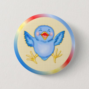 Badge Rond 5 Cm Bonheur des oiseaux bleus