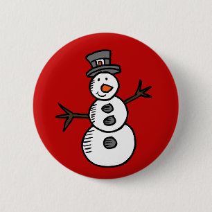 Badge Rond 5 Cm Bonhomme de neige