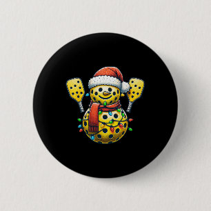 Badge Rond 5 Cm Bonhomme de neige Picklell Chapeau de Père Noël Lu