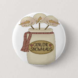 Badge Rond 5 Cm Bonhommes de neige Snowheads