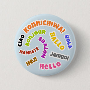 Badge Rond 5 Cm Bonjour
